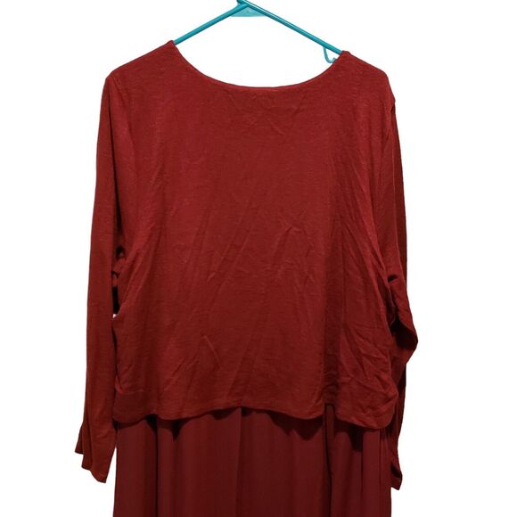 SOFT SURROUNDINGS NWT $130 Cassie Maxi Layered Dress in Cabernet Size 2XL - Picture 2 of 9